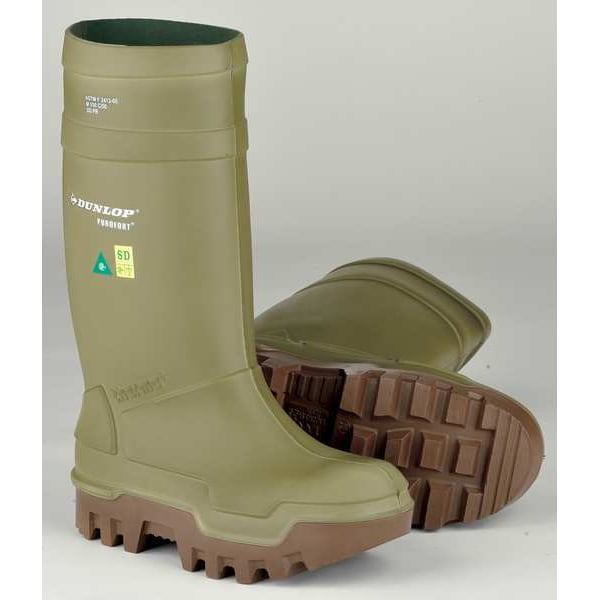 Size 14 Men's Steel Rubber Boot, Green