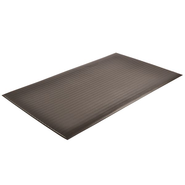 Antifatigue Runner, Black, 60 ft L x 6 ft W, PVC Closed Cell Foam, Corrugated Surface Pattern