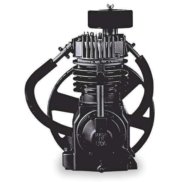 Air Compressor Pump, 5 hp, 2 Stage, 2 qt Oil Capacity, 2 Cylinder