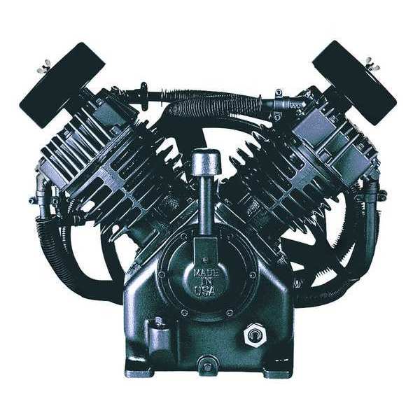 Air Compressor Pump, 15 hp, 2 Stage, 4 qt Oil Capacity, 4 Cylinder