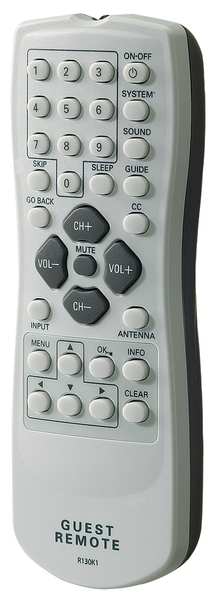 Healthcare TV Extended Guest Remote, White/Gray