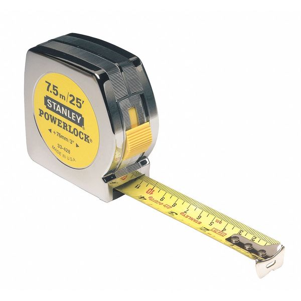 PowerLock 12 ft Tape Measure, 3/4 in Blade, True-Zero End Hook, Corrosion-Resistant, Cast-Metal Case