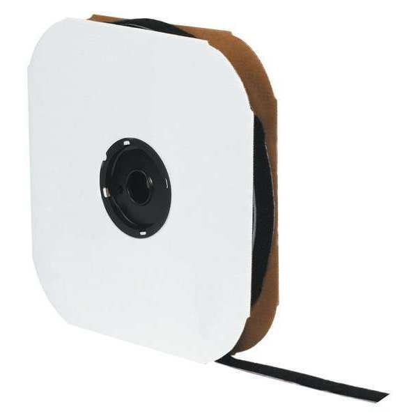 Reclosable Fastener, Rubber Adhesive, 75 ft, 1 in Wd, Black