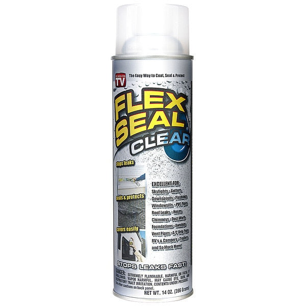 Aerosol Rubber Sealant, Clear, 14 oz.