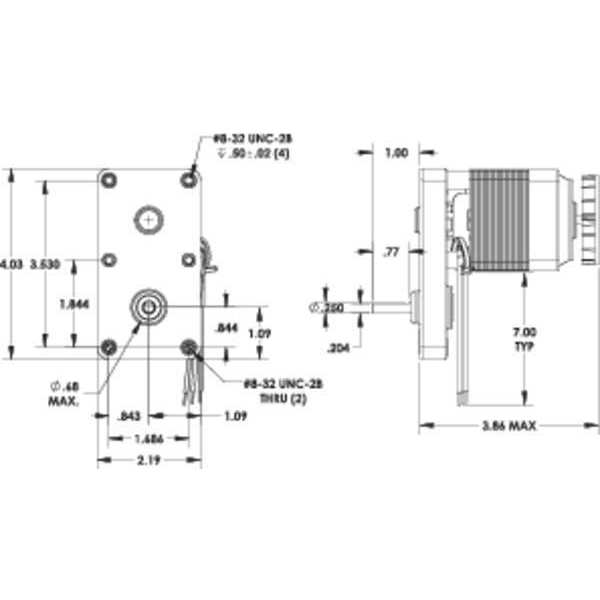 AC Gearmotor, 42.0 in-lb Max. Torque, 1 RPM Nameplate RPM, 115V AC Voltage, 1 Phase