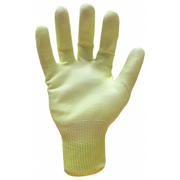 Hi-Vis Cut Resistant Coated Gloves, Cut Level, Polyurethane, XL, 1 PR