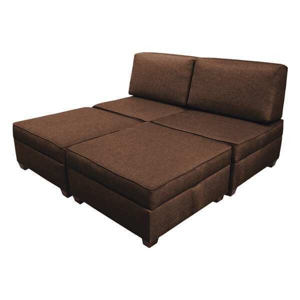 King Sleeper Sofa with Storage, Brown