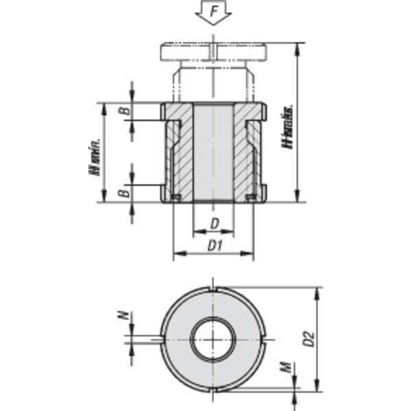 Leveling Set, Standard, D=6, 6 Carbon Steel, D2= 32