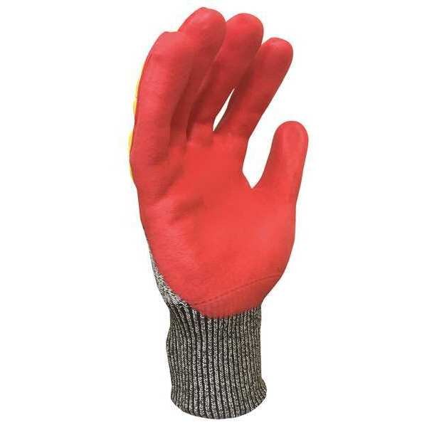 Hi-Vis Cut Resistant Impact Coated Gloves, 3 Cut Level, Nitrile, S, 1 PR