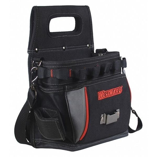 Tool Bag, General Purpose, 17 Pockets, Nylon, 17 Pockets, Black