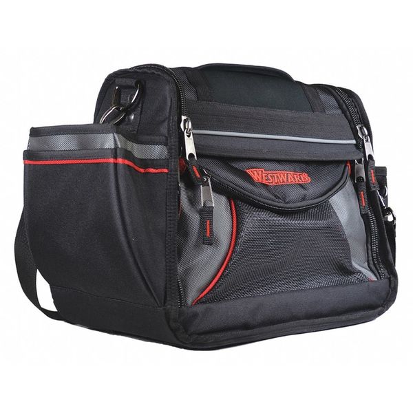 Tool Bag, General Purpose, 15 Pockets, Nylon, 15 Pockets, Black