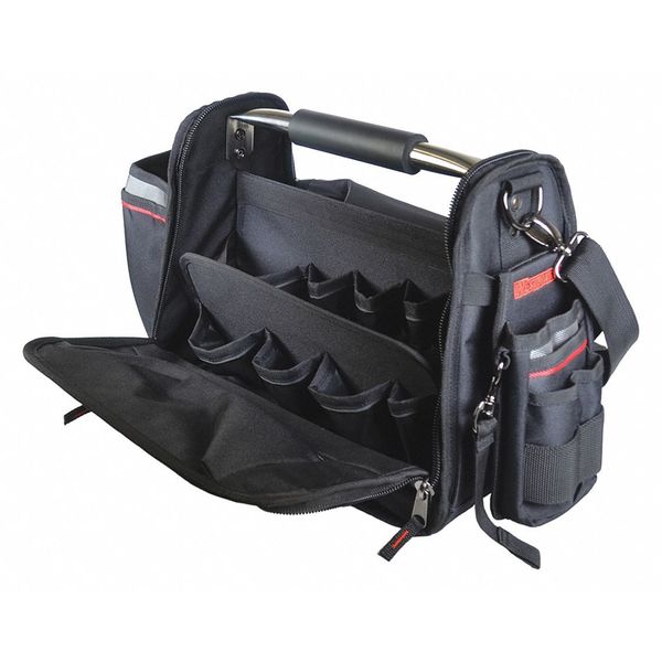 Tool Bag, General Purpose, 15 Pockets, Nylon, 15 Pockets, Black