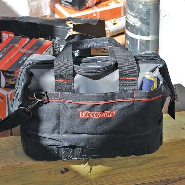 Tool Bag, General Purpose, 16 Pockets, Nylon, 16 Pockets, Black