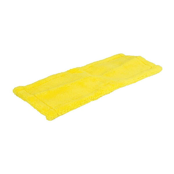 Universal Flat Mop Pad, 3.5 oz Dry Wt, Quick Change Connection, Yellow, Polyester