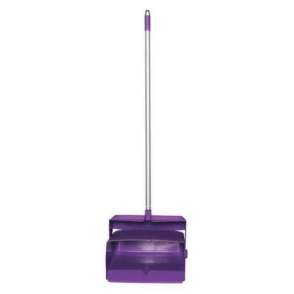 11 in Sweep Face Lobby Broom and Dust Pan, Purple, 36