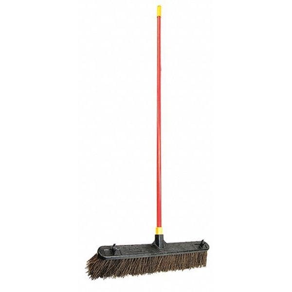 24 in Sweep Face Push Broom, Stiff, Natural, Red