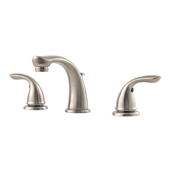 Dual Handle 3 Hole Bathroom Faucet, Brushed Nickel