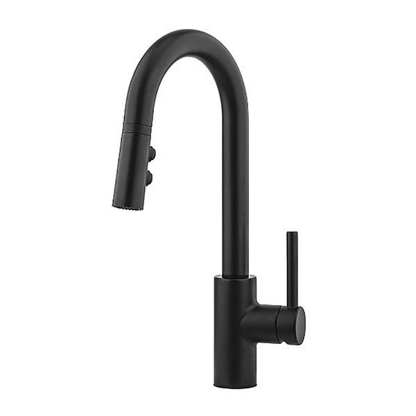 Single Hole Only Mount, Residential 1 Hole Kitchen Faucet, 1-Hndl, Pull-Down, Matte Bk
