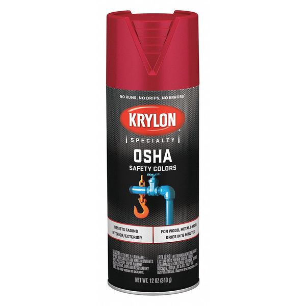 Spray Paint, Safety Red, Gloss, 12 oz