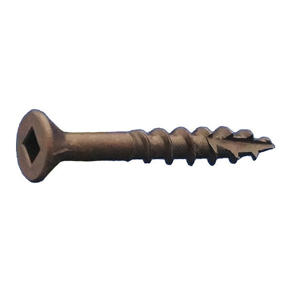 Wood Screw, #8, 3 in, Oil Rubbed Low Carbon Steel Flat Head Square Drive, 1500 PK