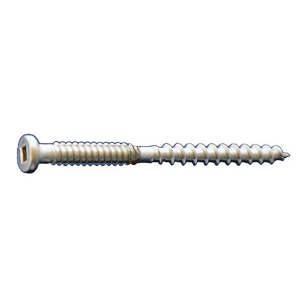 Deck Screw, #10 x 2-1/2 in, 18-8 Stainless Steel, Button Head, Square Drive, 2000 PK