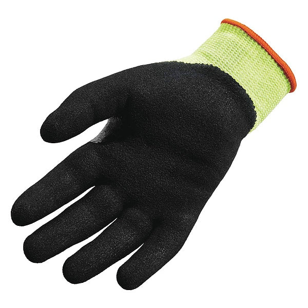 Coated Gloves, Nitrile, Sandy, 2XL, Lime, PR