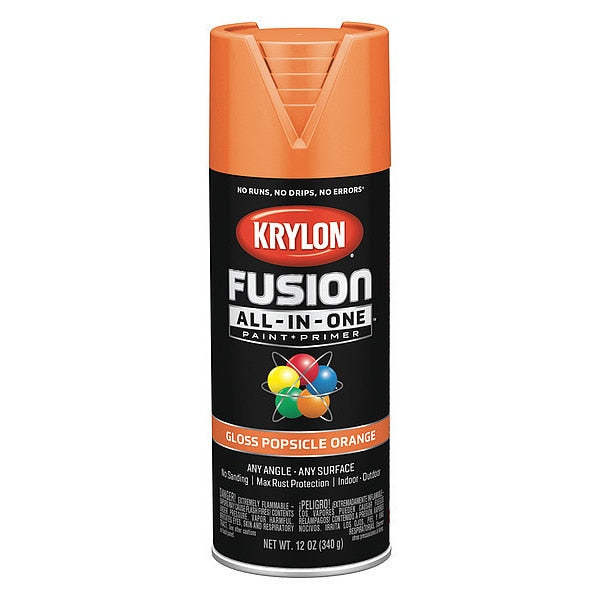 Rust Preventative Spray Paint, Popsicle Orange, Gloss, 12 oz