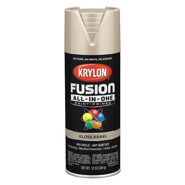 Rust Preventative Spray Paint, Khaki, Gloss, 12 oz
