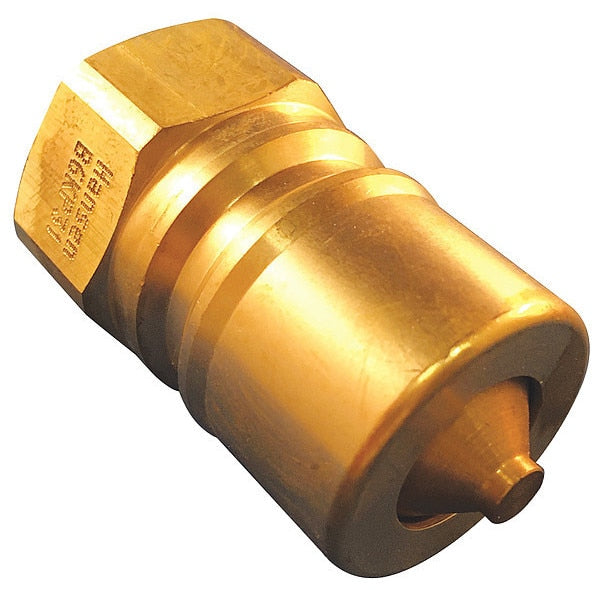 Hydraulic Quick Connect Hose Coupling, Brass Body, Push-to-Connect Lock, 3/4