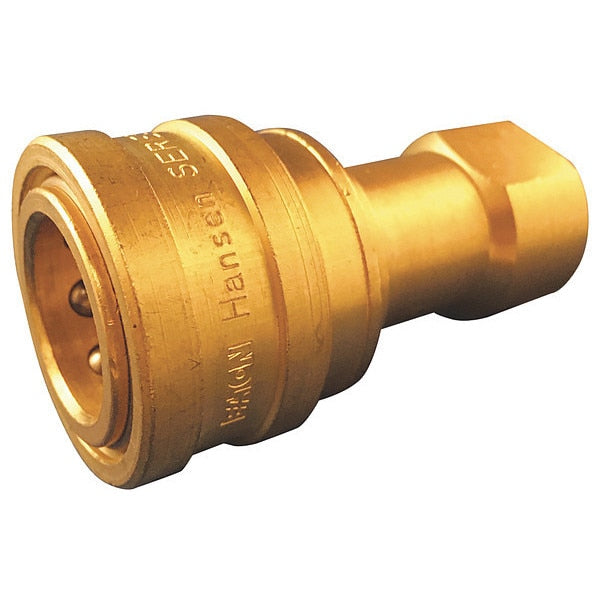 Hydraulic Quick Connect Hose Coupling, Brass Body, Push-to-Connect Lock, 1