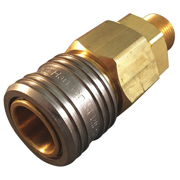 Hydraulic Quick Connect Hose Coupling, Steel Body, Push-to-Connect Lock, 1/4