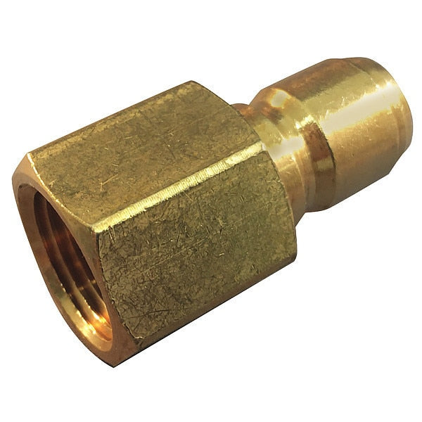 Hydraulic Quick Connect Hose Coupling, Brass Body, Push-to-Connect Lock, 3/8