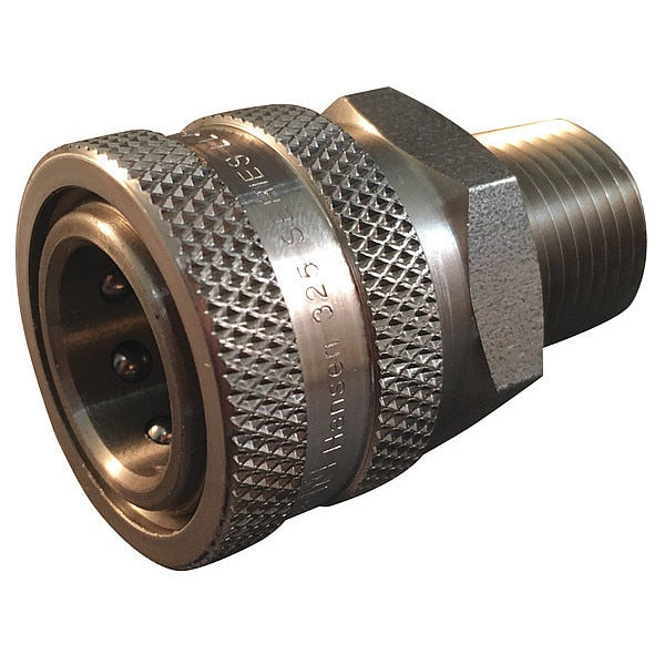 Hydraulic Quick Connect Hose Coupling, 303 Stainless Steel Body, Push-to-Connect Lock, ST Series