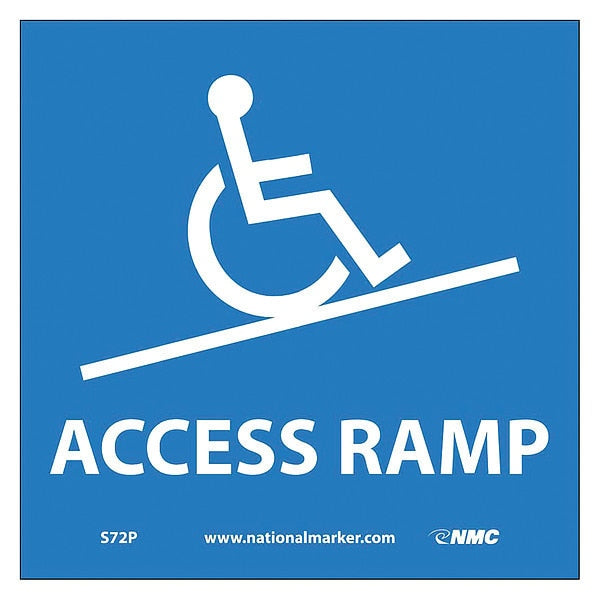 Ada Location Marker Access Ramp Sign, S72P