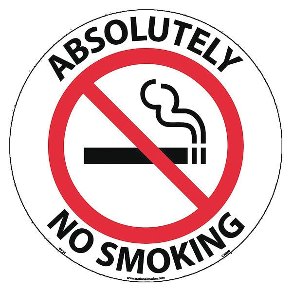 Absolutely No Smoking Walk On Floor Sign