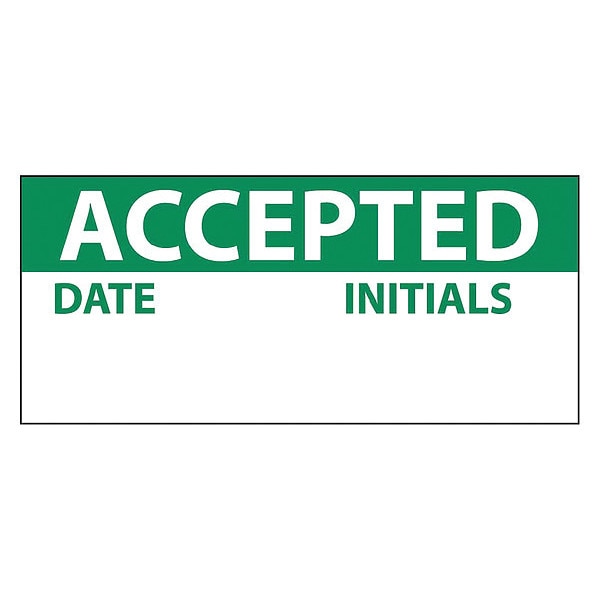 Accepted Date And Initials Label, Pk3