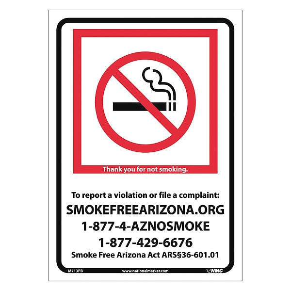 Arizona No Smoking Sign, M713PB