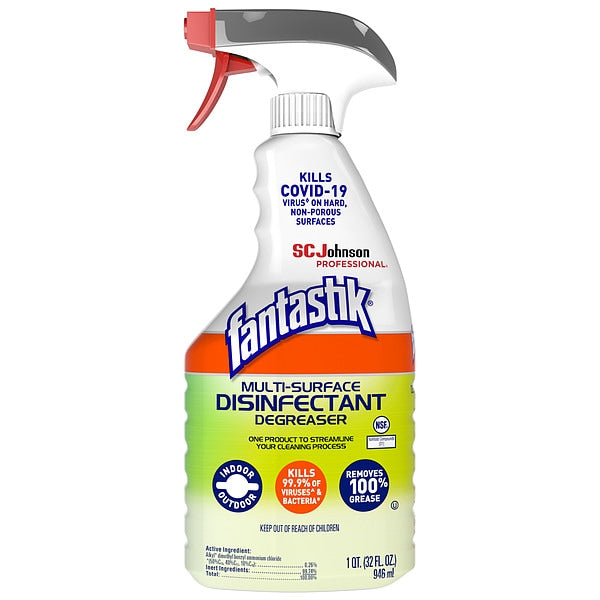Disinfectant and Sanitizer, 32 oz. Trigger Spray Bottle, Unscented