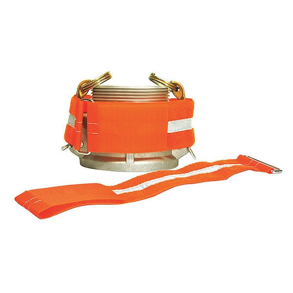 Back-to-Back Strap, No Adhesive, 25 in, 2 in Wd, Orange, 10 PK