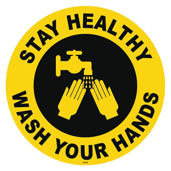 Floor Sign, 8 in H, 8 in W, Vinyl, English, FS-8-512