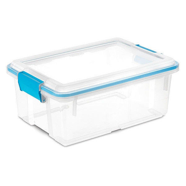 Storage Tote, Clear, Polypropylene, 16 1/8 in L, 11 1/4 in W, 6 3/4 in H, 3 gal Volume Capacity