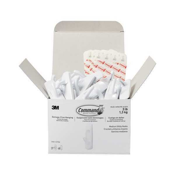 Single Point Hook, Adhesive Back, PK37