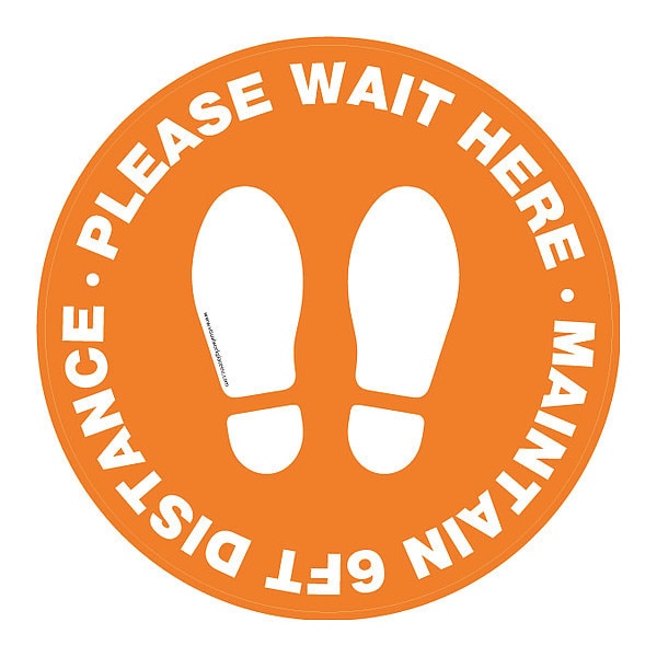 Safety Sign, 17 in H, 17 in W, Vinyl, Circle, English, FS-17-725