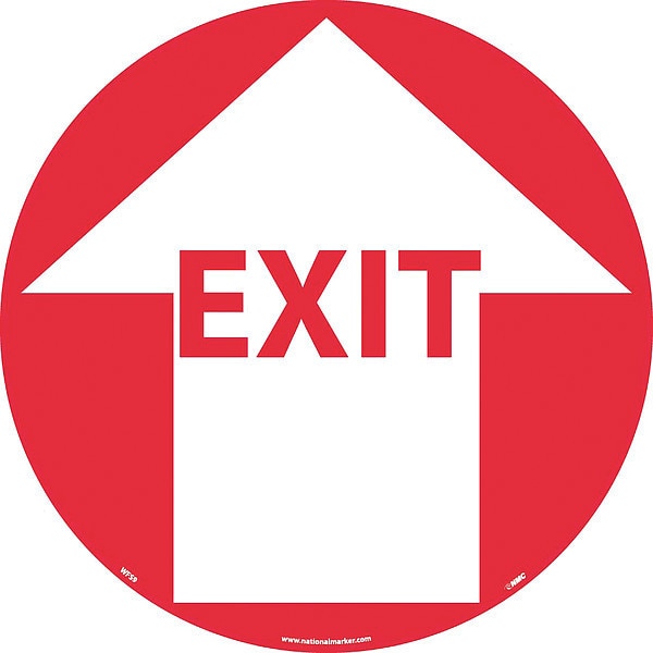 Exit With Arrow Walk On Floor Sign