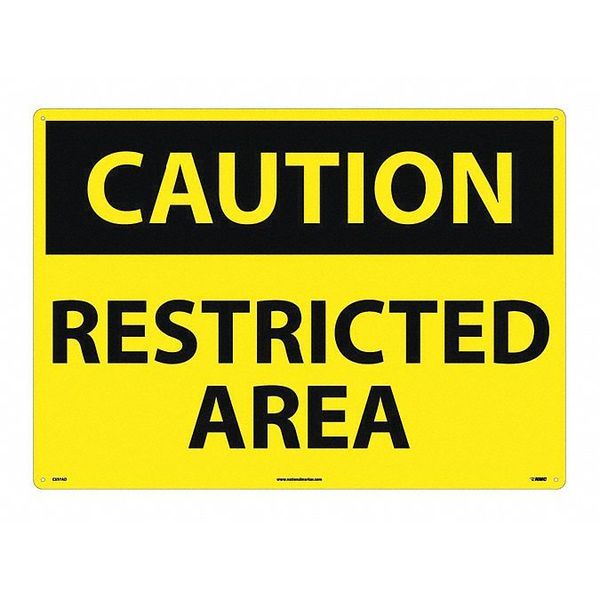 Sign, Large Format Caution Restrictd Area, C597AD