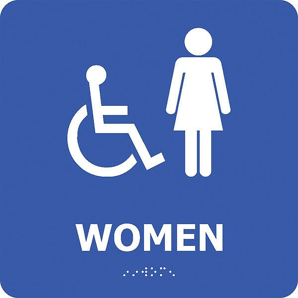 Women/Handicapped Braille Sign, ADA5WBL
