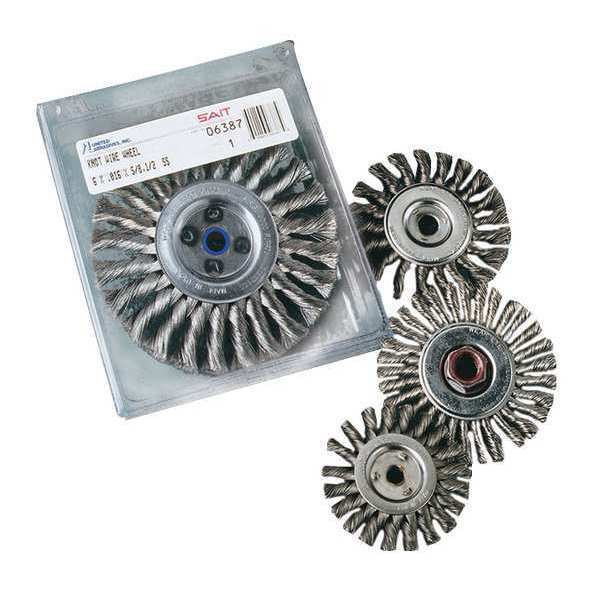 SAIT 06386 Non-Threaded Regular Twist Knot Wheels (Carbon Steel), 6