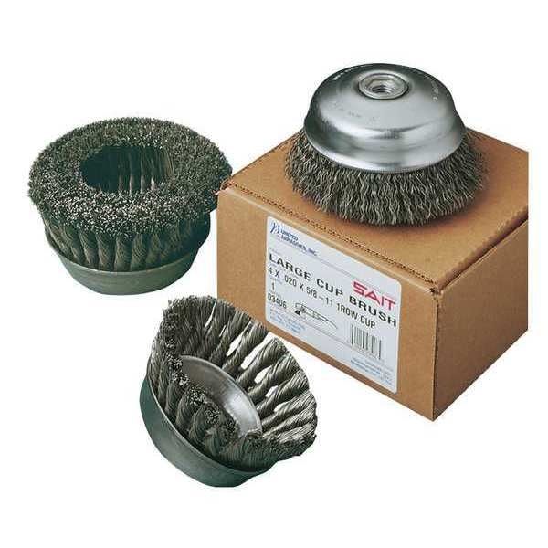 SAIT 03409 Knot Wire Large Cup Brushes (Carbon Steel), 6