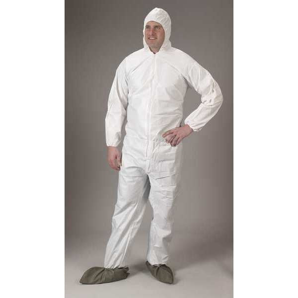 Coverall, Wrist, Ankle, Hood, Boot, L, PK25