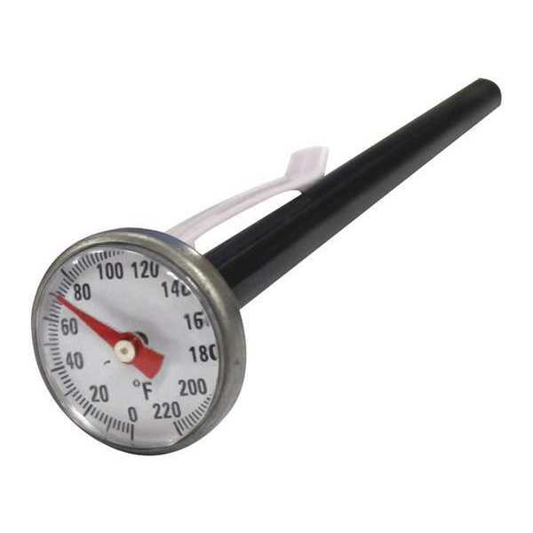 Analog Dial Pocket Thermometer, 0 Degrees to 220 Degrees F